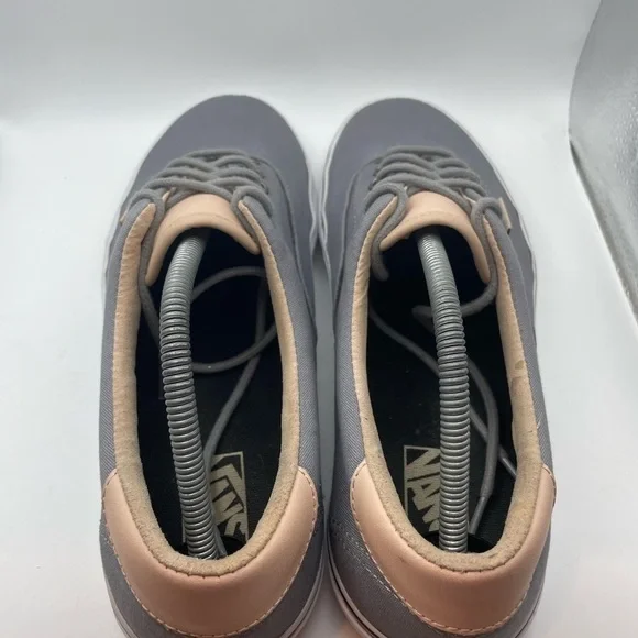 Vans off the wall grey canvas tan leather men’s low sneakers size 11.5 - Picture 6 of 9